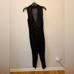 Rachel Zoe Elegant Black Draped Jumpsuit